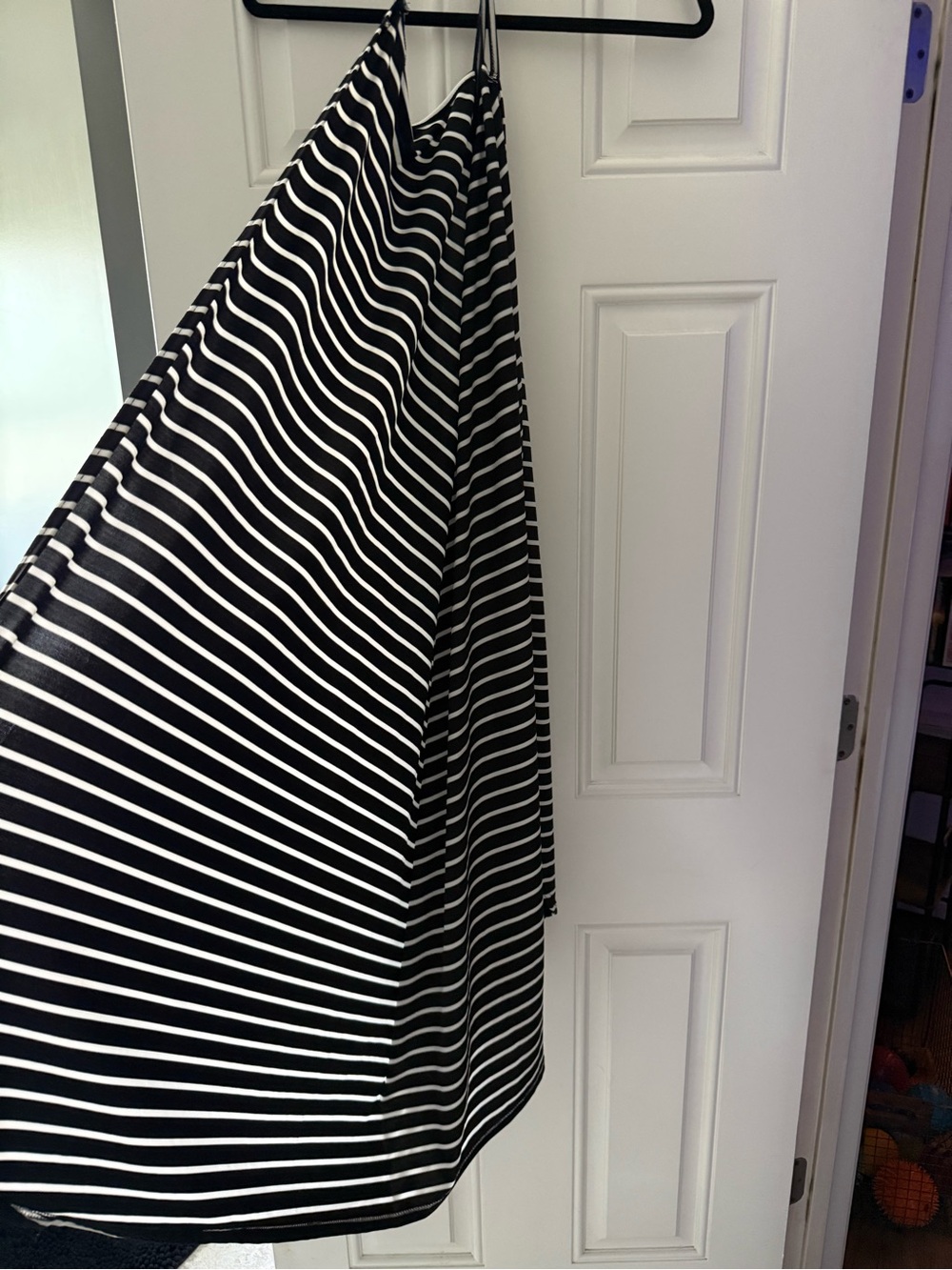 Women’s Black and White Striped Wrap around Sarong Swim Coverup